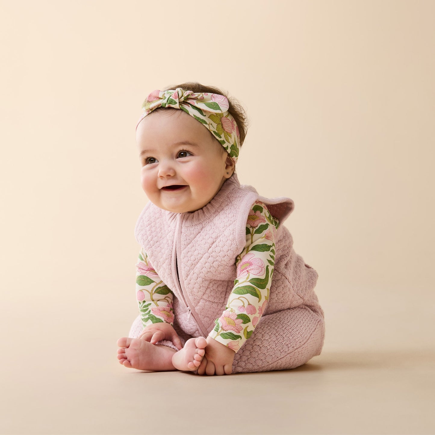 ORGANIC KNITTED BUBBLE VEST - MARSHMALLOW