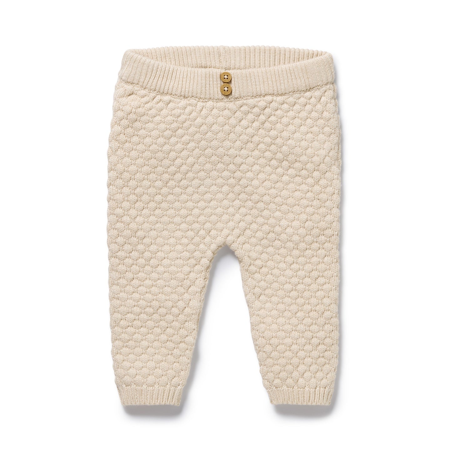 ORGANIC KNITTED BUBBLE LEGGING - CREAM