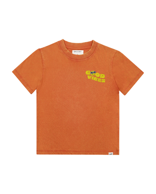 GOOD VIBES GUY TEE - WASHED ORANGE