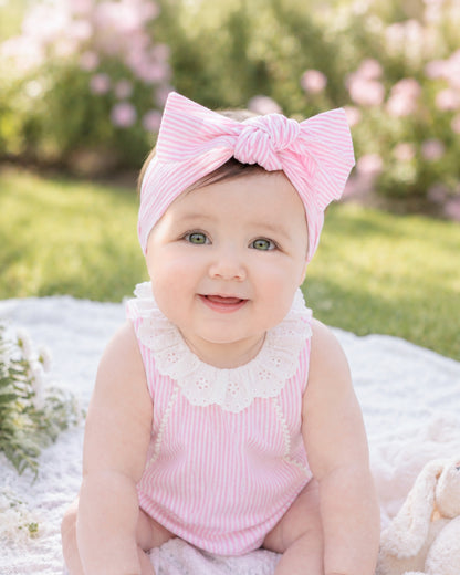 WILLA STRIPE HEADBAND - MUSK PINK