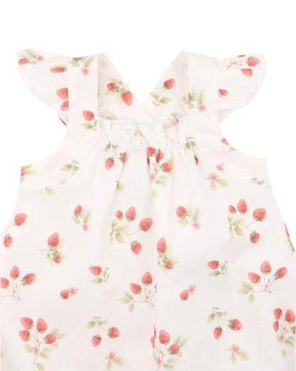 POPPY STRAWBERRY PRINT ROMPER
