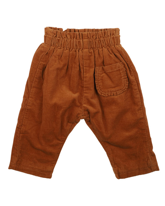 CORD PAPERBAG PANTS - CARAMEL