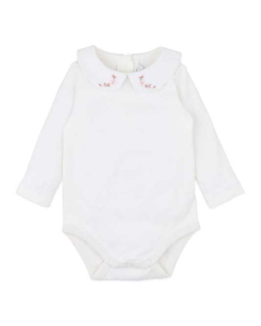 GEMMA EMB. COLLAR BODYSUIT - CLOUD