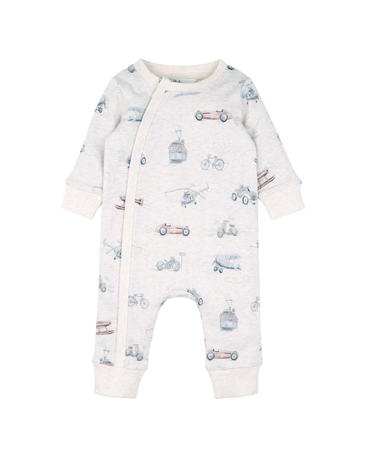 FINLEY PRINT LS ZIP ROMPER