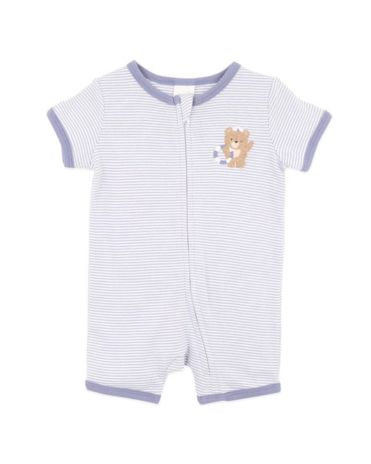 AXEL ORGANIC STRIPE SHORT SLEEVE ZIPSUIT