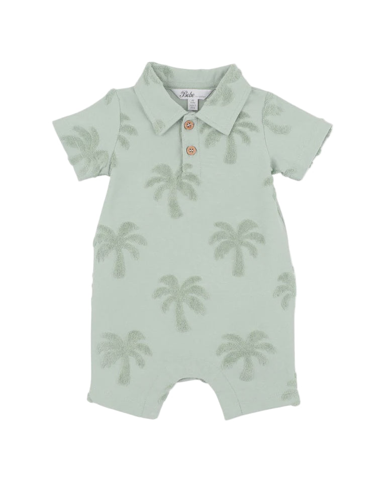 IVAN TROPICAL POLO ROMPER - SAGE GREEN
