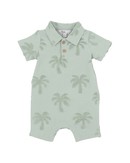 IVAN TROPICAL POLO ROMPER - SAGE GREEN