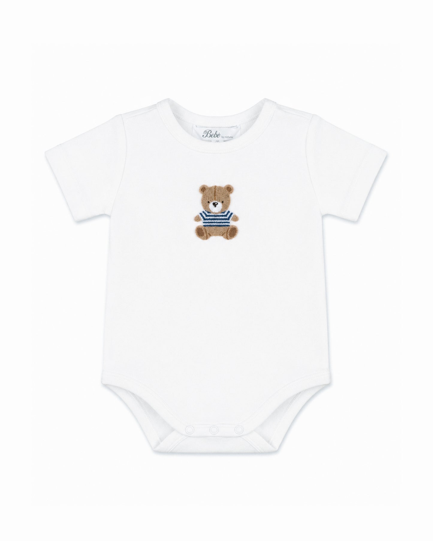 BRADY ORGANIC BEAR  BODYSUIT - CLOUD