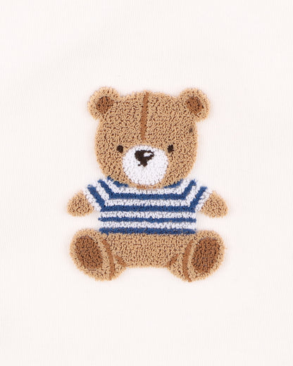 BRADY ORGANIC BEAR  BODYSUIT - CLOUD