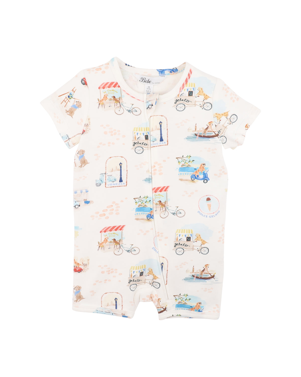 ALEXI ORGANIC SS ZIP ROMPER