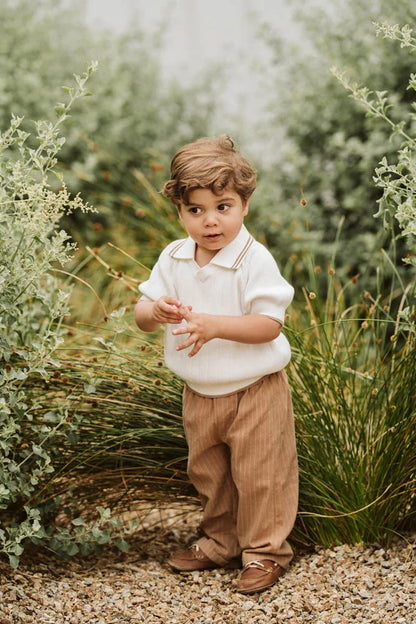 EVAN SS COLLARED JUMPER - CREAM
