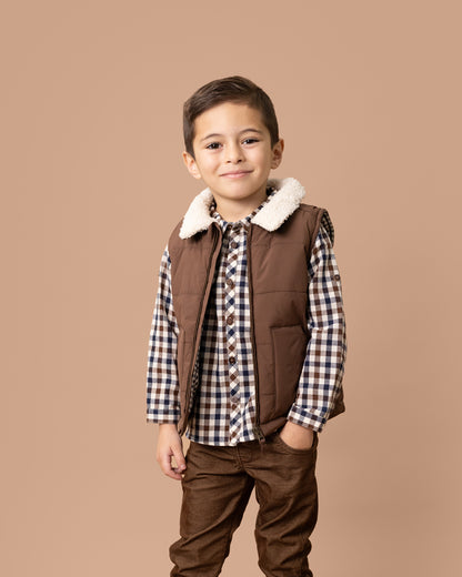 MYLES PUFFA VEST- BROWN