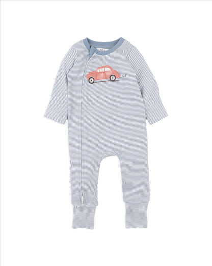 ALVIN STRIPE ORGANIC LS ZIPSUIT