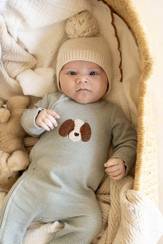 OTTO STRIPE ORGANIC LS ZIPSUIT