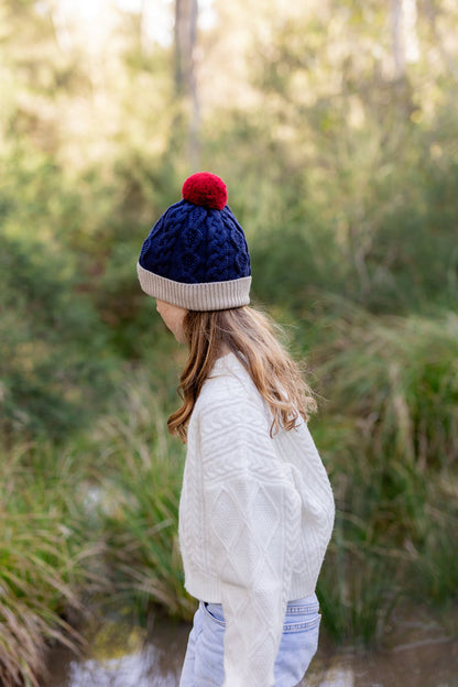 AUGUST MERINO BEANIE - NAVY