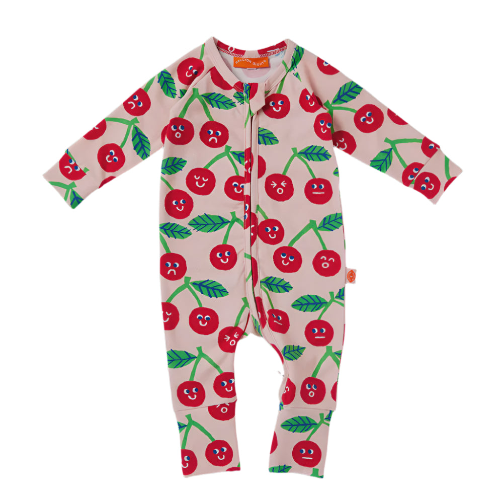 CHEEKY CHERRY LS ROMPER