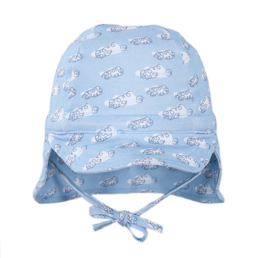 CLOUDS FLAP HAT - BLUE & WHITE