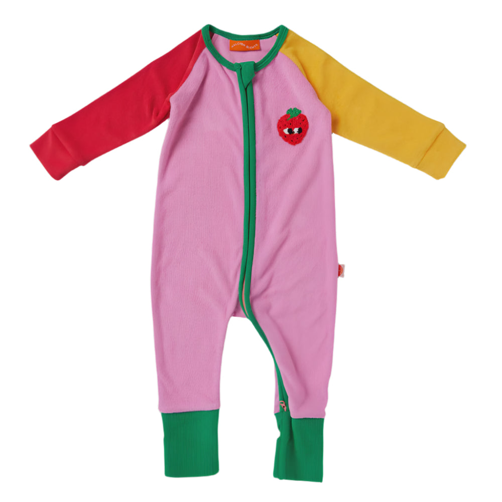 TERRY LONG SLEEVE ROMPER - HAPPY HARVEST