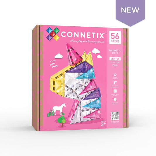 CONNETIX 56PC GLITTER UNICORN PACK