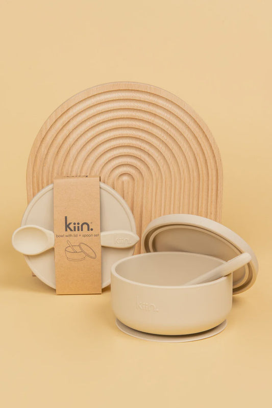SILICONE SUCTION BOWL - LID + SPOON | VANILLA