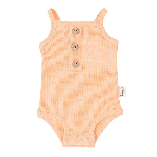 WAFFLE SINGLET BODYSUIT - APRICOT