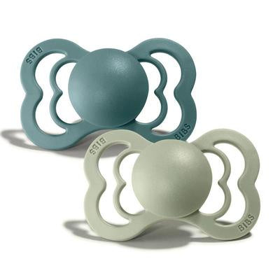 BIBS SUPREME SILICONE TWIN PACK | SIZE 2 - ISLAND SEA/SAGE