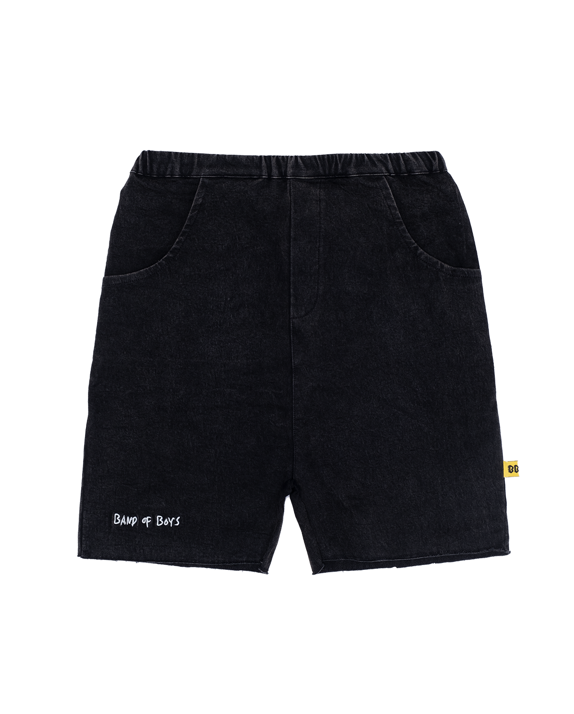 RELAXED DENIM SHORTS - BLACK