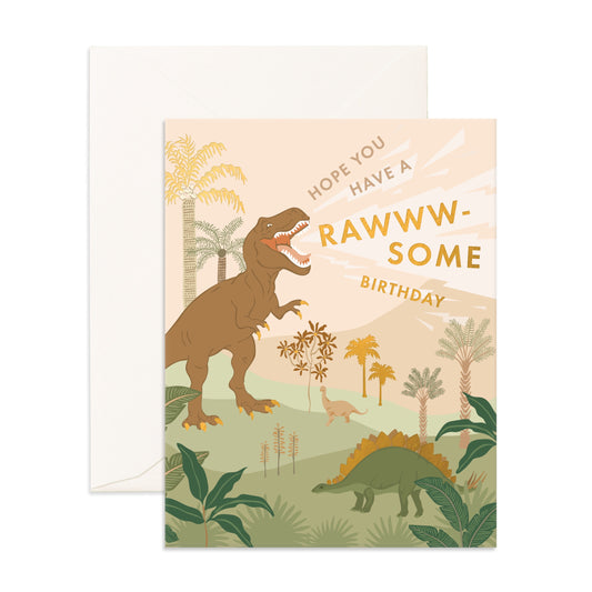 RAWWW-SOME BIRTHDAY DINOS GREETING CARD