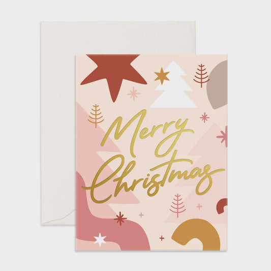 MERRY CHRISTMAS ABSTRACT GREETING CARD