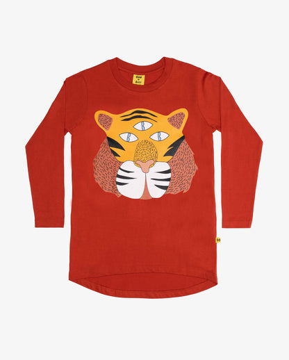GO GET'EM TIGER SCOOP BACK TEE - RUST
