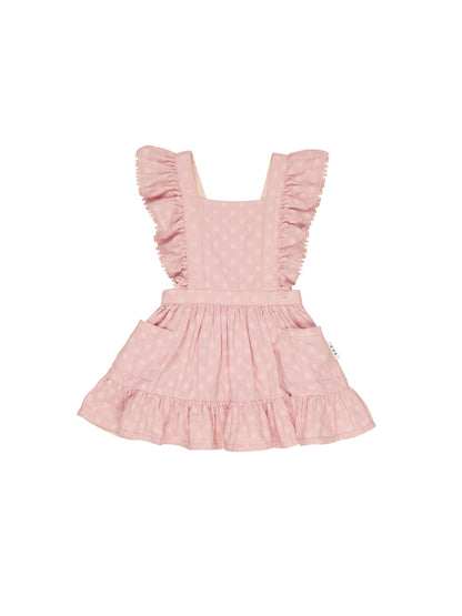 DAISY REVERSIBLE BIB DRESS -DUSTY ROSE + SUNKISS