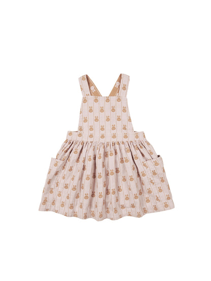 BUNNY STRIPE REVERSIBLE PINAFORE - ROSE & BISCUIT