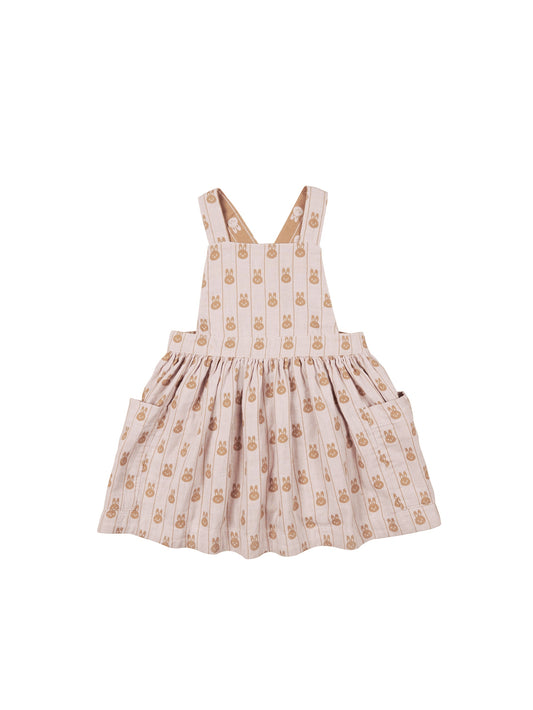 BUNNY STRIPE REVERSIBLE PINAFORE - ROSE & BISCUIT