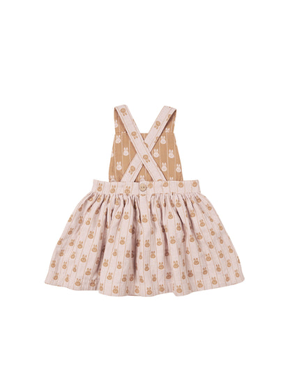 BUNNY STRIPE REVERSIBLE PINAFORE - ROSE & BISCUIT