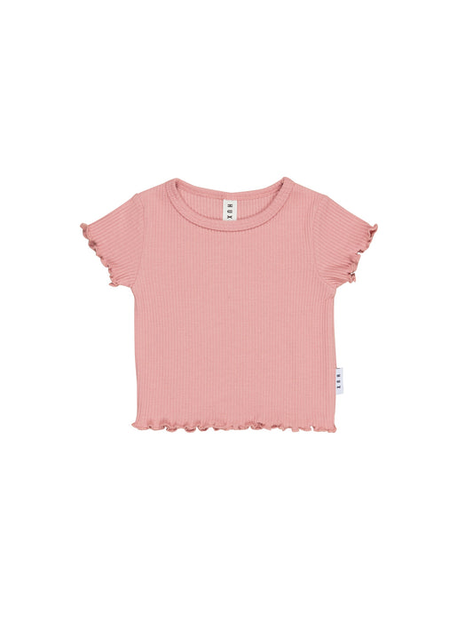 RIB TEE - DUSTY ROSE