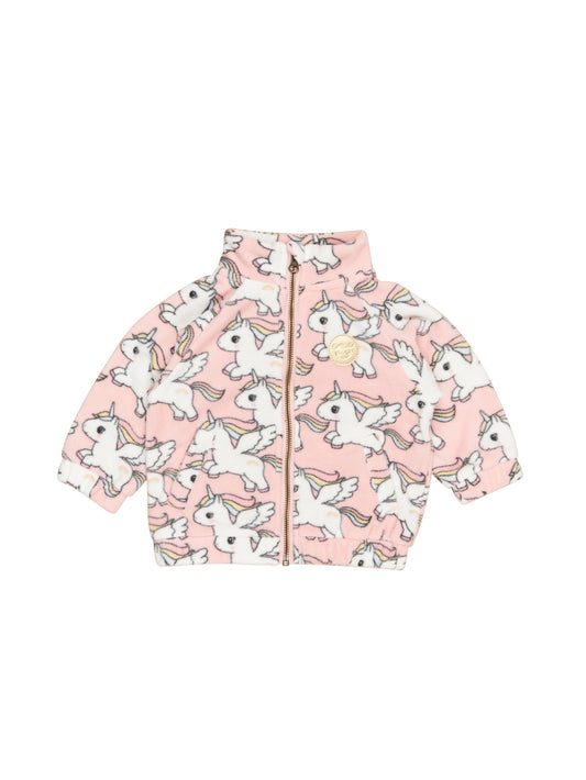 MAGICAL UNICORN FLEECE JACKET - ROSEBUD