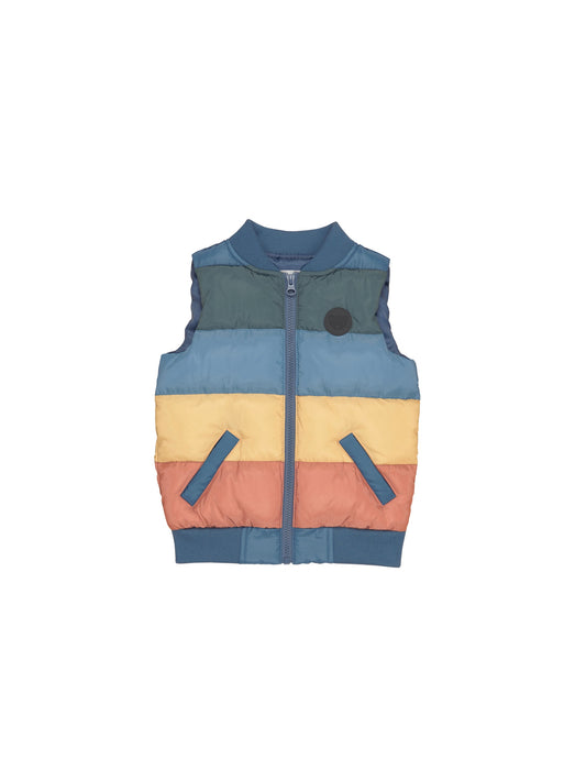 SMILEY RAINBOW PUFFER VEST - MULTI