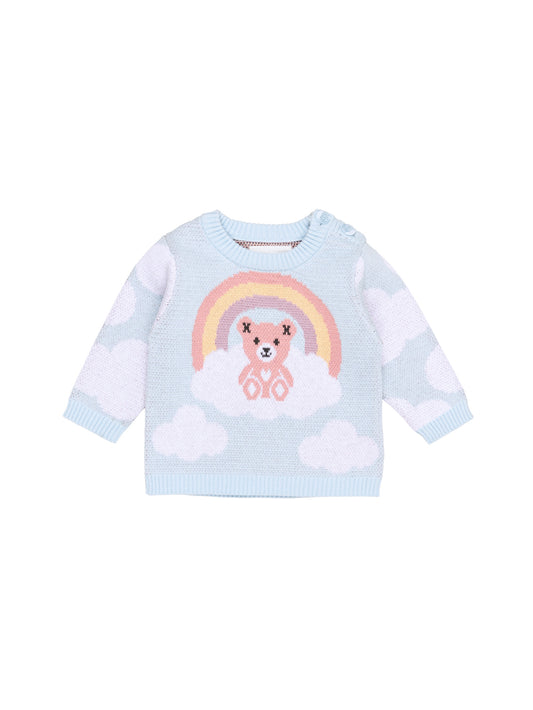 CLOUD BEAR KNIT JUMPER - SKY