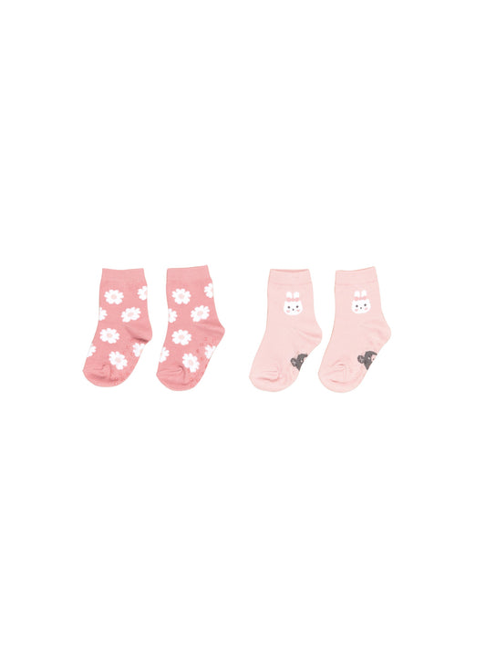 MAGICAL UNICORN 2PK SOCKS - ROSEBUD + ORCHIDS