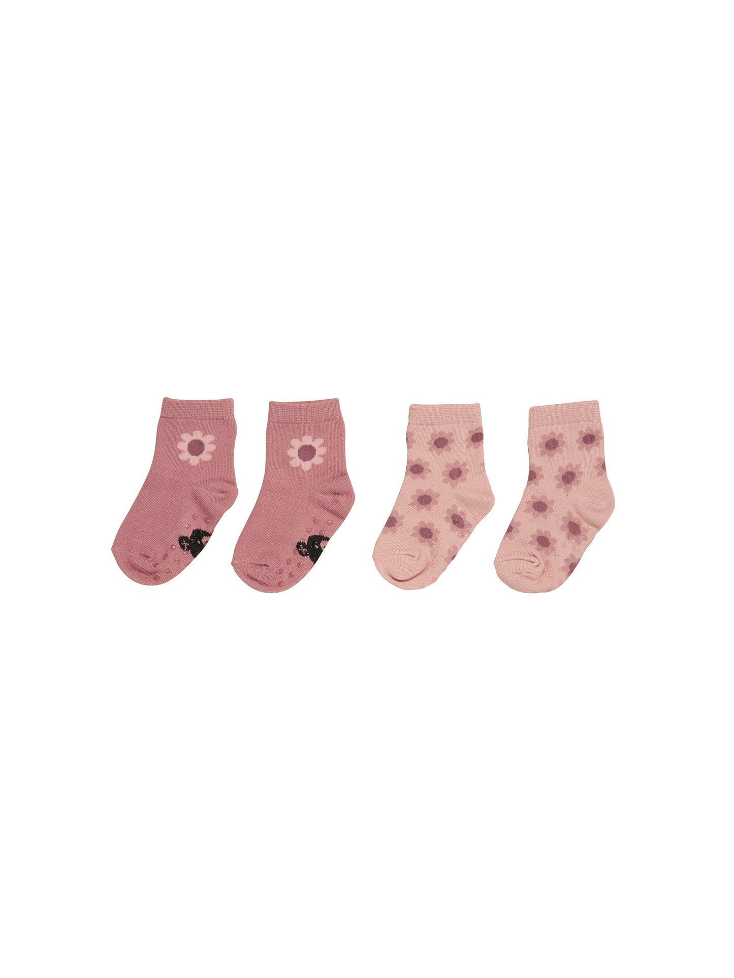 FLOWER 2PK SOCKS  - DUSTY ROSE & ROSEBUD