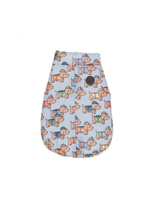 DINO DOG REVERSIBLE DOG VEST - MOUNTAIN BLUE