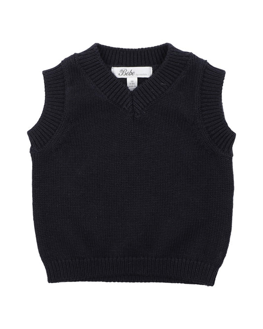 LIAM KNITTED VEST - NAVY