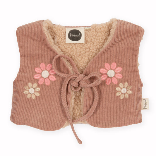 CORD VEST - ROSE TAUPE