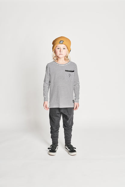 LINES LS TEE - SOFT BLACK STRIPE
