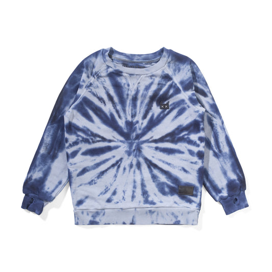 WHABANG FLEECE CREW - MID BLUE DYE