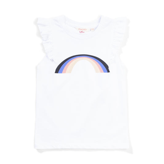 BELLA FRILL TANK - WHITE