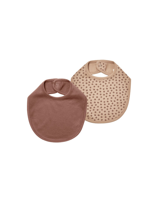 JERSEY SNAP BIB SET -DITCY BLOOM/PECAN