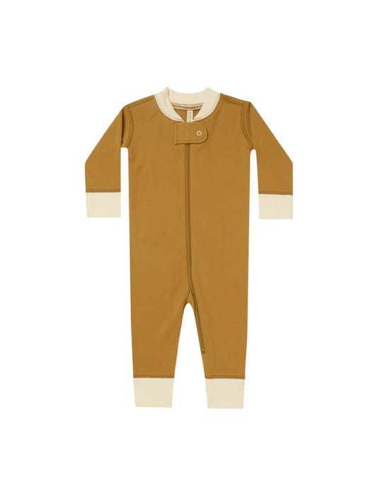 ZIP LONGSLEEVE SLEEPER - OCRE