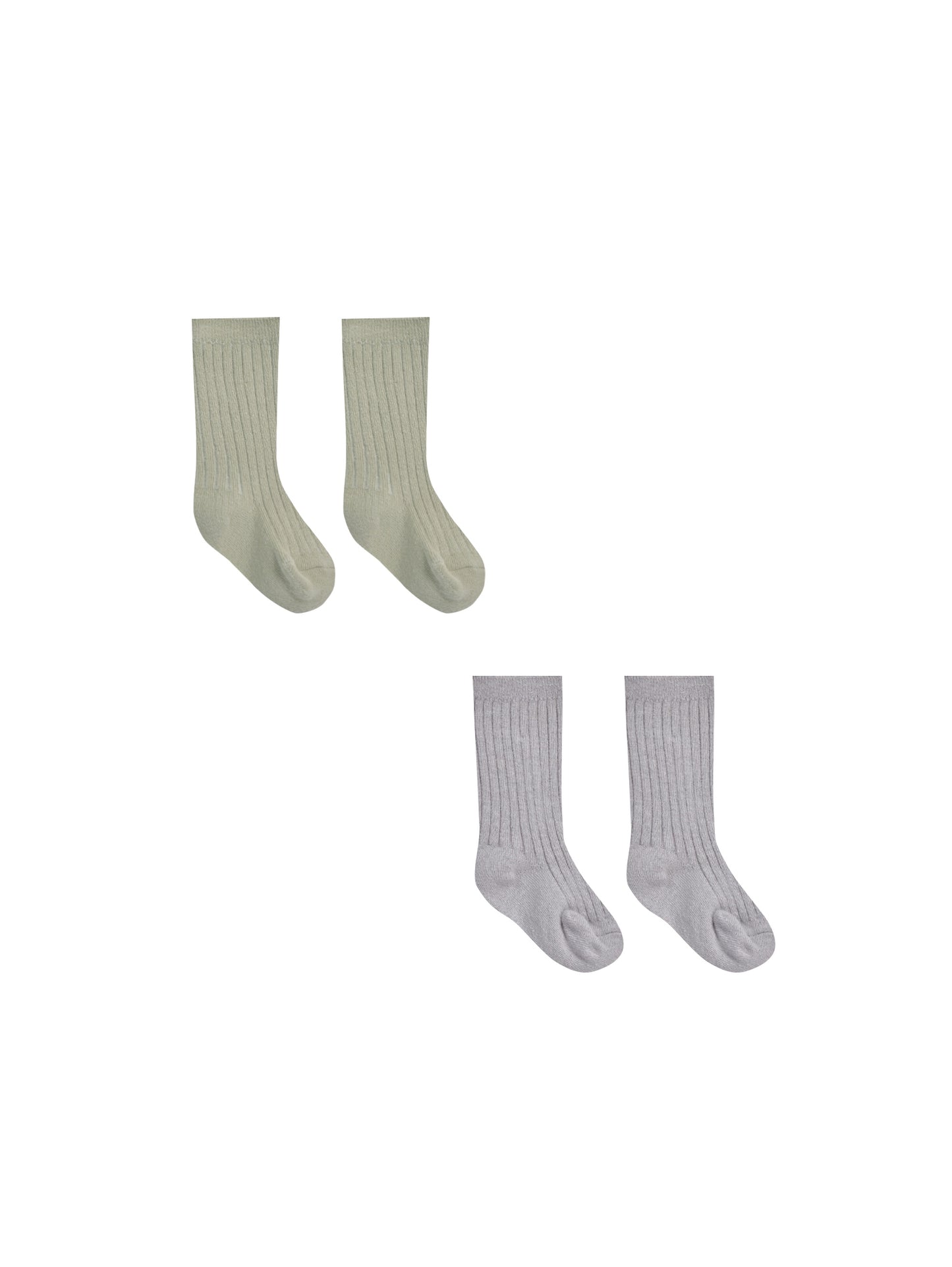 QUINCY MAE SOCK SET - SAGE| PERIWINKLE