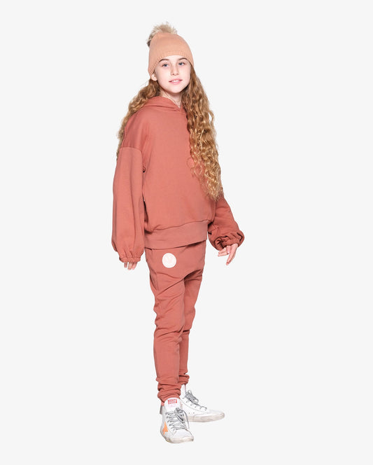 SMILEY WIDE HEM HOOD - TERRACOTTA